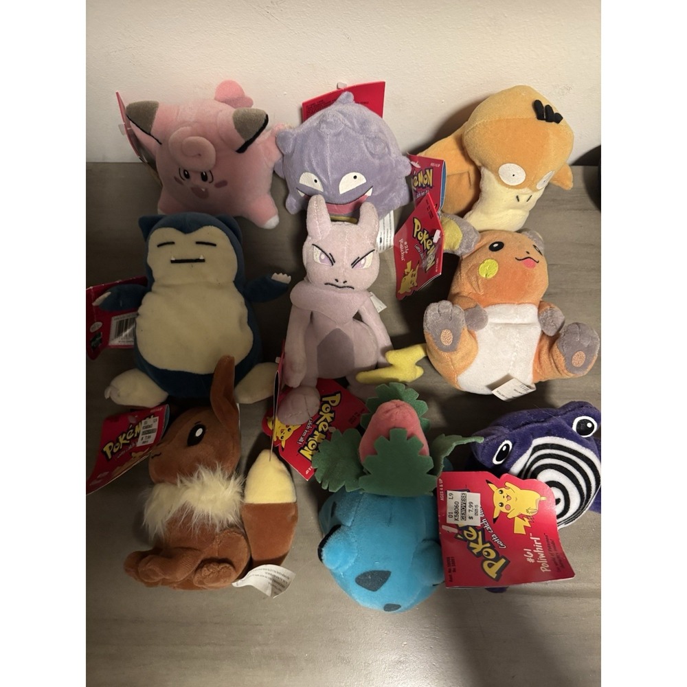 Vintage Pokemon Plush with Tags in Original 90s Mewtwo Snorlax Pysduck Lot - Picture 3 of 3